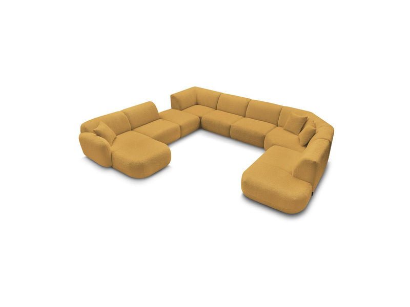 Anda - Modular Fixed Panoramic Sofa - With 3 Easy Chairs, 1 Chaise Lounge, 2 Corners and 1 Pouf - Left Corner