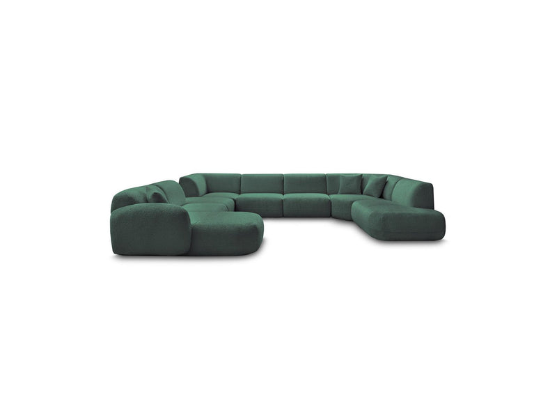 Anda - Modular Fixed Panoramic Sofa - With 3 Easy Chairs, 1 Chaise Lounge, 2 Corners and 1 Pouf - Left Corner