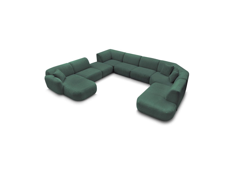 Anda - Modular Fixed Panoramic Sofa - With 3 Easy Chairs, 1 Chaise Lounge, 2 Corners and 1 Pouf - Left Corner