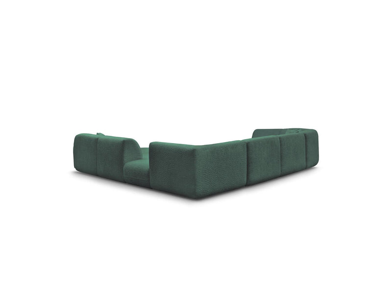 Anda - Canapé Panoramique Fixe Modulable - Avec 3 Chauffeuses, 1 Méridienne, 2 Angles Et 1 Pouf - Angle Droit
