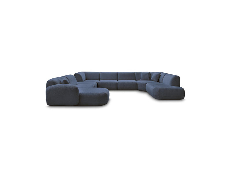 Anda - Modular Fixed Panoramic Sofa - With 3 Easy Chairs, 1 Chaise Lounge, 2 Corners and 1 Pouf - Left Corner