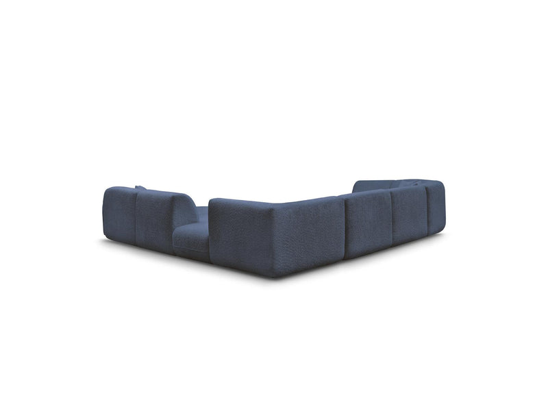Anda - Canapé Panoramique Fixe Modulable - Avec 3 Chauffeuses, 1 Méridienne, 2 Angles Et 1 Pouf - Angle Droit