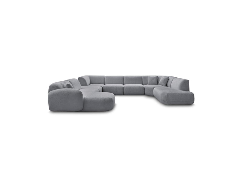 Anda - Modular Fixed Panoramic Sofa - With 3 Easy Chairs, 1 Chaise Lounge, 2 Corners and 1 Pouf - Left Corner