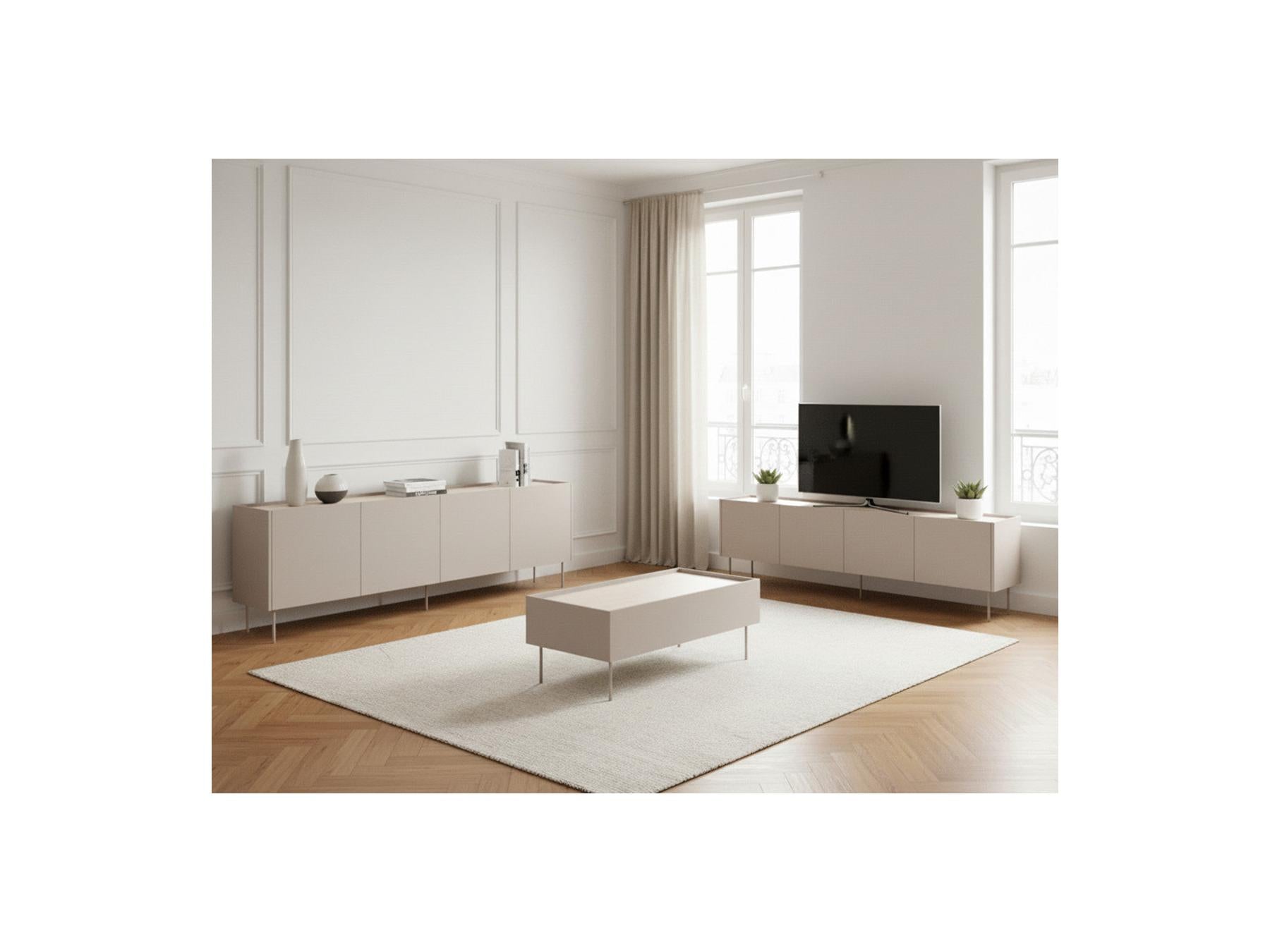 Atlas - Ensemble Avec Buffet 220 Cm + Meuble Tv 220 Cm + Table Basse 120 Cm