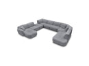 Anda - Modular Fixed Panoramic Sofa - With 3 Easy Chairs, 1 Chaise Lounge, 2 Corners and 1 Pouf - Left Corner