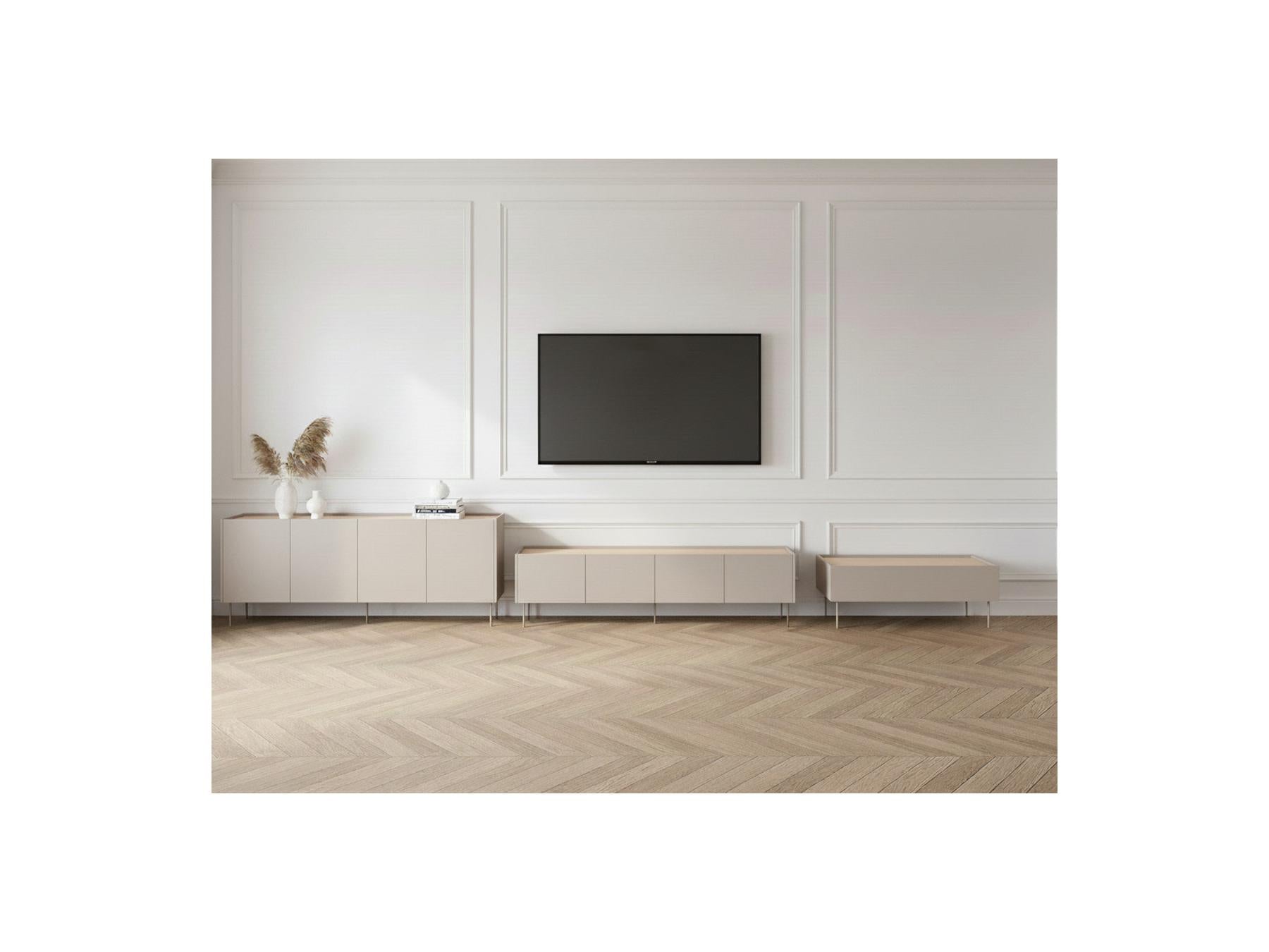 Atlas - Ensemble Avec Buffet 220 Cm + Meuble Tv 220 Cm + Table Basse 120 Cm