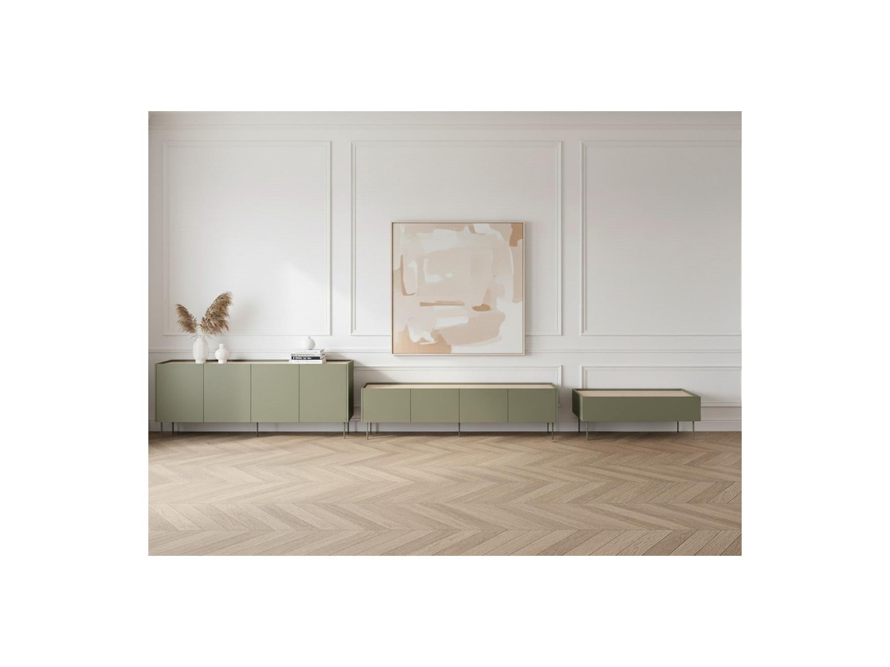 Atlas - Ensemble Avec Buffet 220 Cm + Meuble Tv 220 Cm + Table Basse 120 Cm
