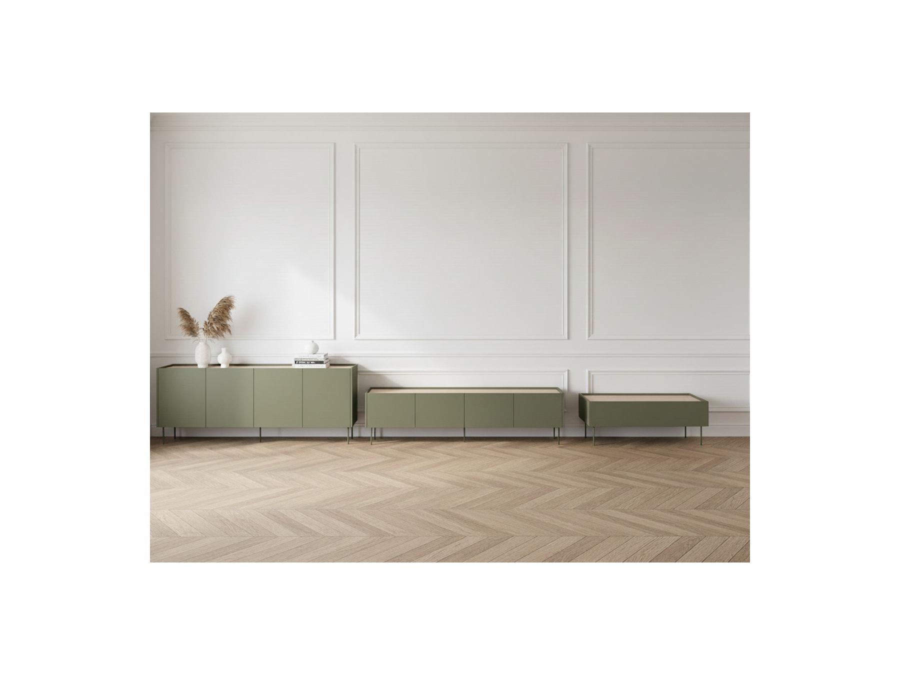 Atlas - Ensemble Avec Buffet 220 Cm + Meuble Tv 220 Cm + Table Basse 120 Cm