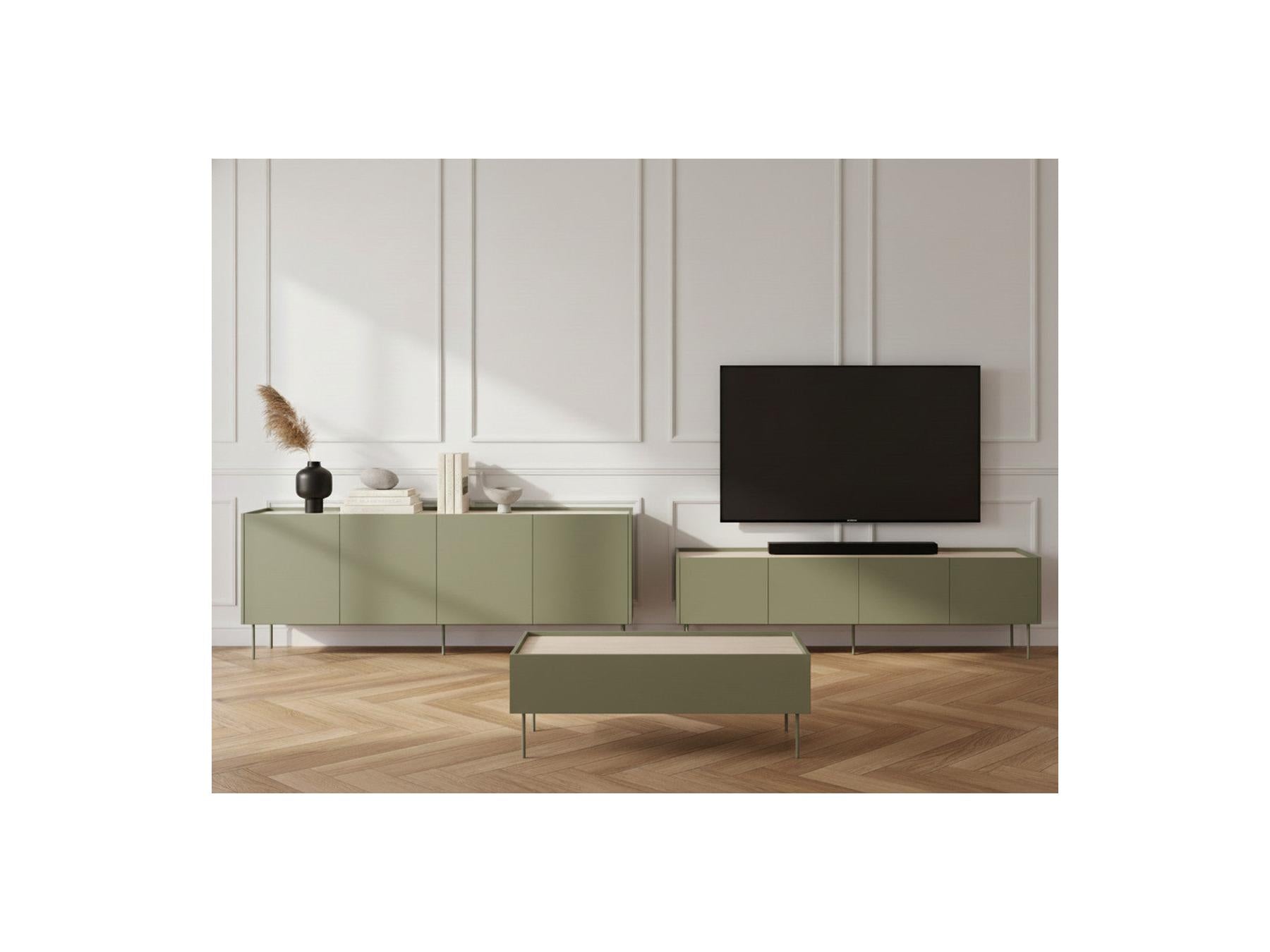 Atlas - Ensemble Avec Buffet 220 Cm + Meuble Tv 220 Cm + Table Basse 120 Cm