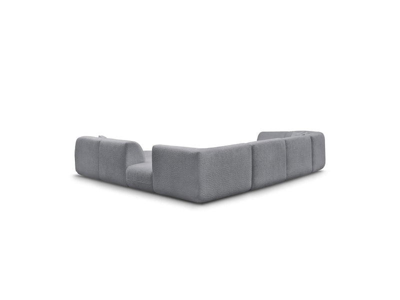 Anda - Canapé Panoramique Fixe Modulable - Avec 3 Chauffeuses, 1 Méridienne, 2 Angles Et 1 Pouf - Angle Droit
