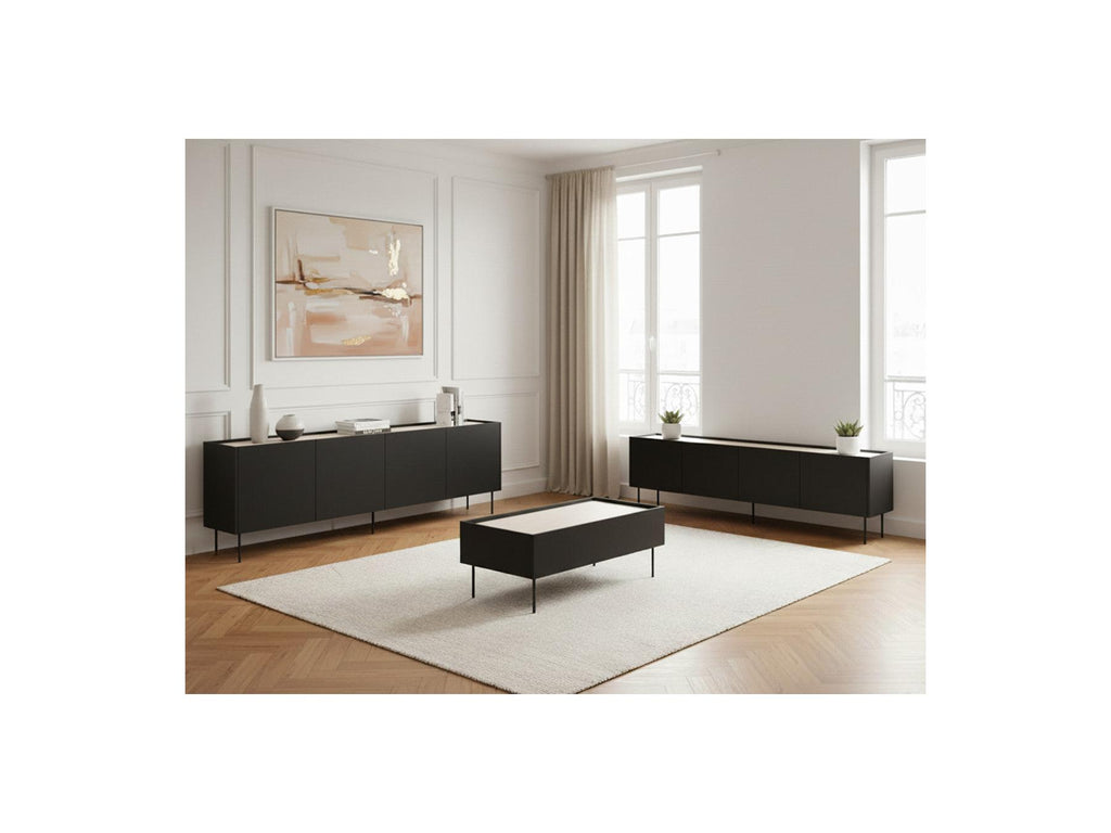 Atlas - Ensemble Avec Buffet 220 Cm + Meuble Tv 220 Cm + Table Basse 120 Cm
