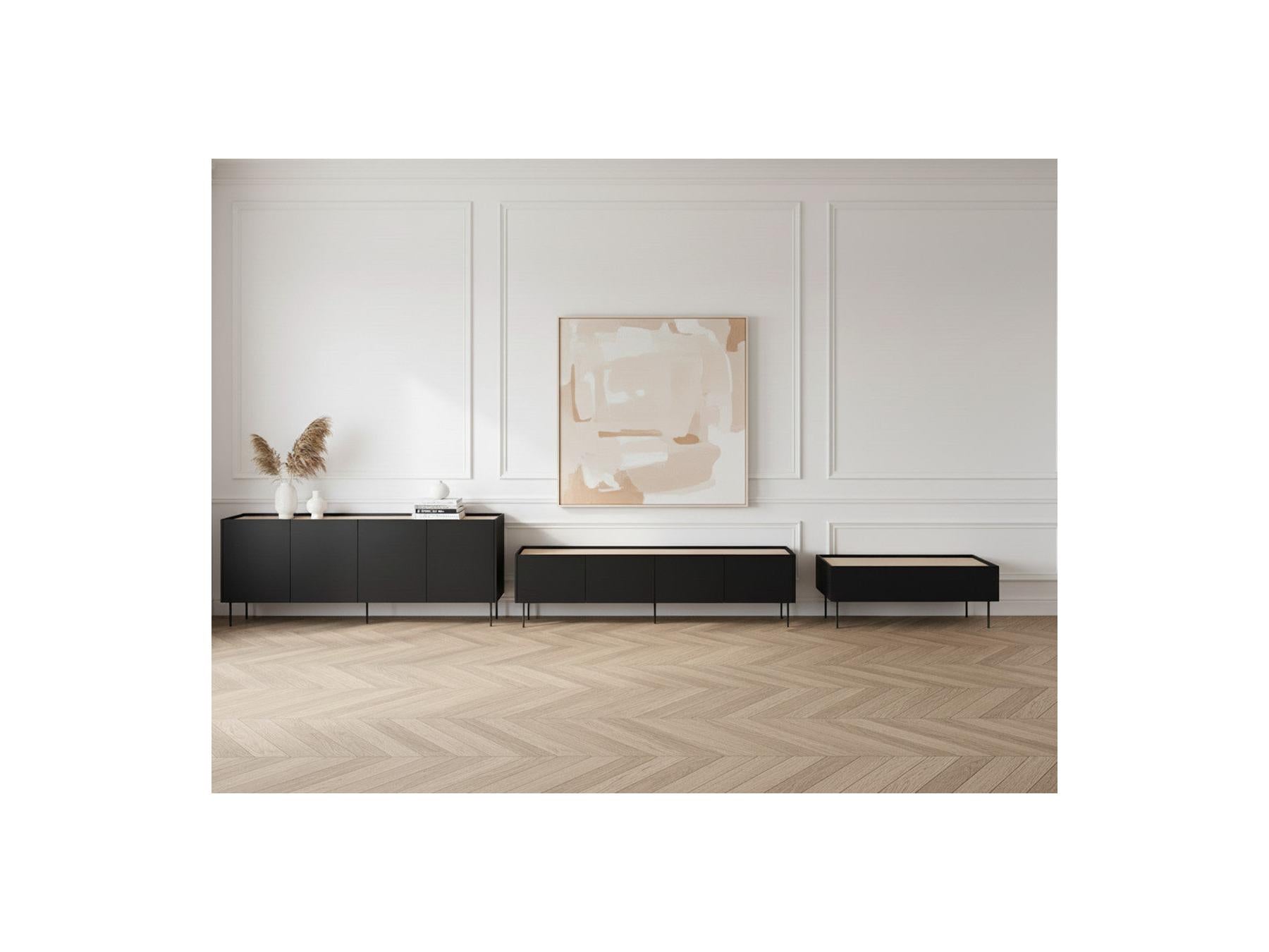 Atlas - Ensemble Avec Buffet 220 Cm + Meuble Tv 220 Cm + Table Basse 120 Cm