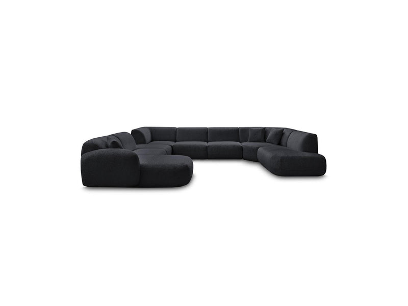 Anda - Modular Fixed Panoramic Sofa - With 3 Easy Chairs, 1 Chaise Lounge, 2 Corners and 1 Pouf - Left Corner