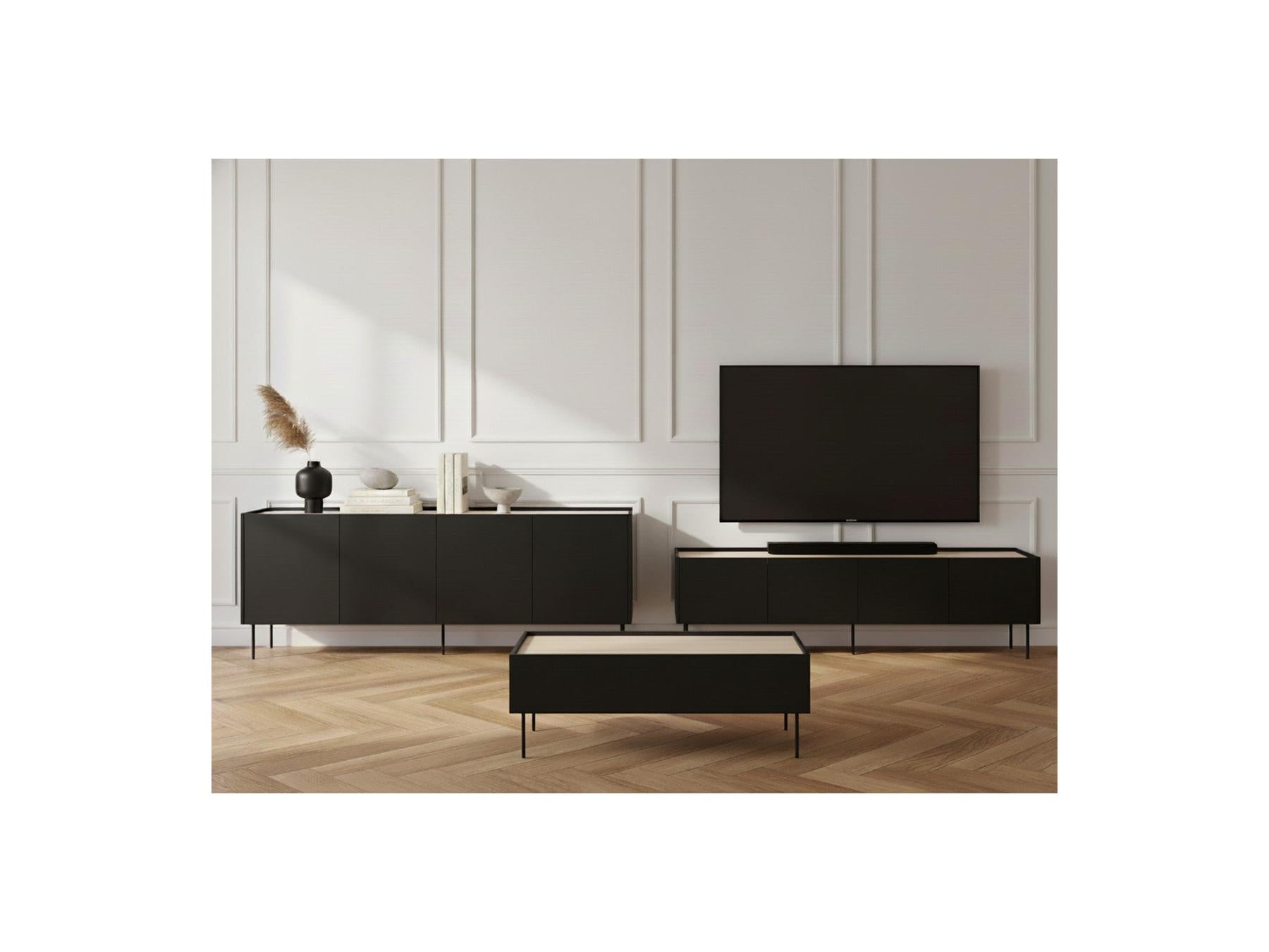 Atlas - Ensemble Avec Buffet 220 Cm + Meuble Tv 220 Cm + Table Basse 120 Cm