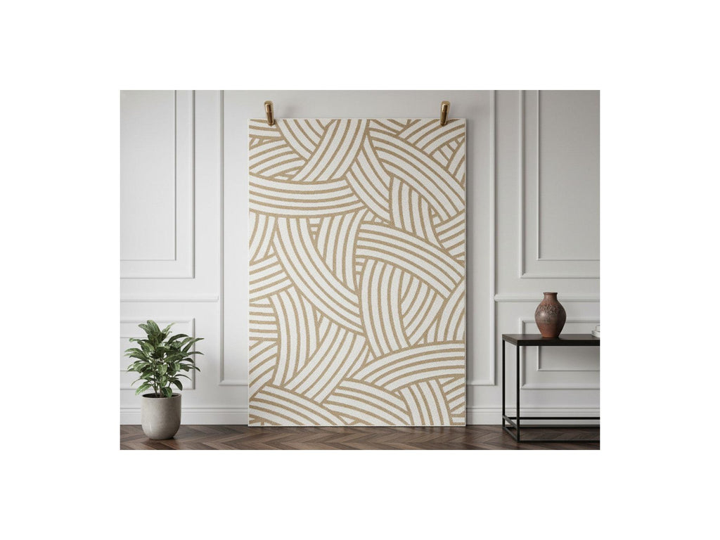 Flat-Woven Kael Rug Abstract Pattern - Brown