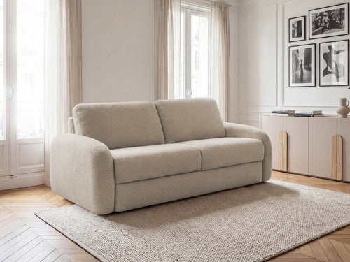 Kenan - Canapé Droit Convertible - Ouverture Express Tissu Bouclette