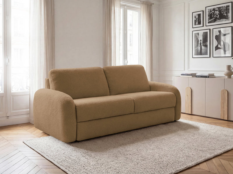 Kenan - Canapé Droit Convertible - Ouverture Express Tissu Bouclette