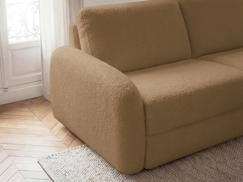 Kenan - Canapé Droit Convertible - Ouverture Express Tissu Bouclette