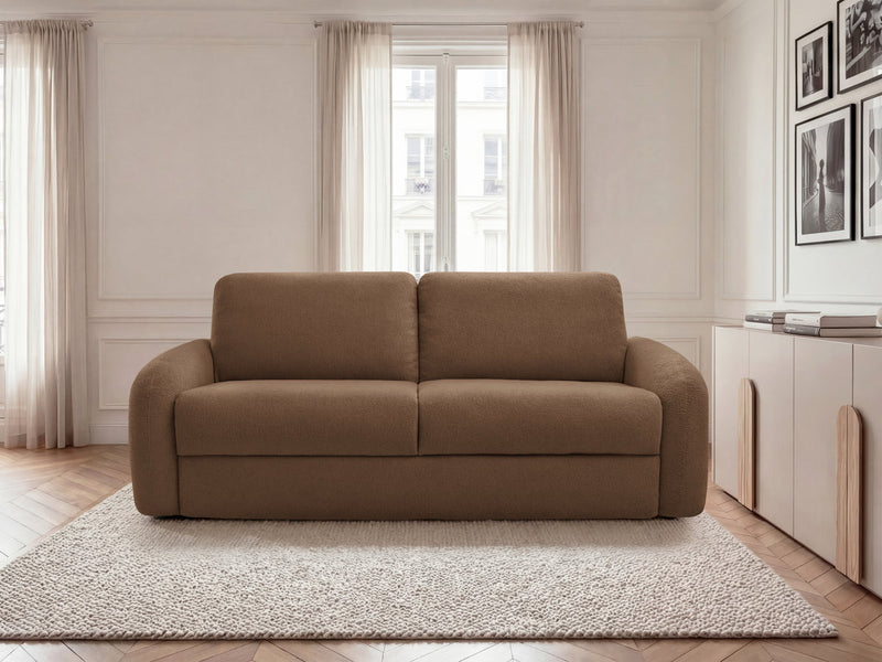 Kenan - Canapé Droit Convertible - Ouverture Express Tissu Bouclette