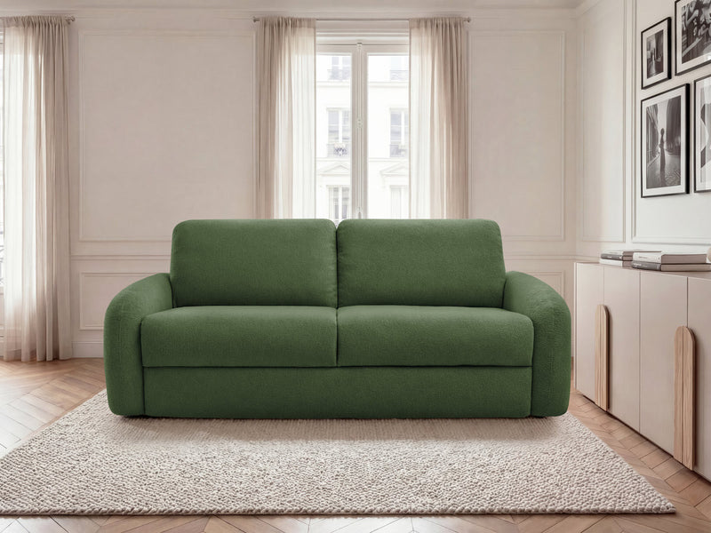 Kenan - Canapé Droit Convertible - Ouverture Express Tissu Bouclette