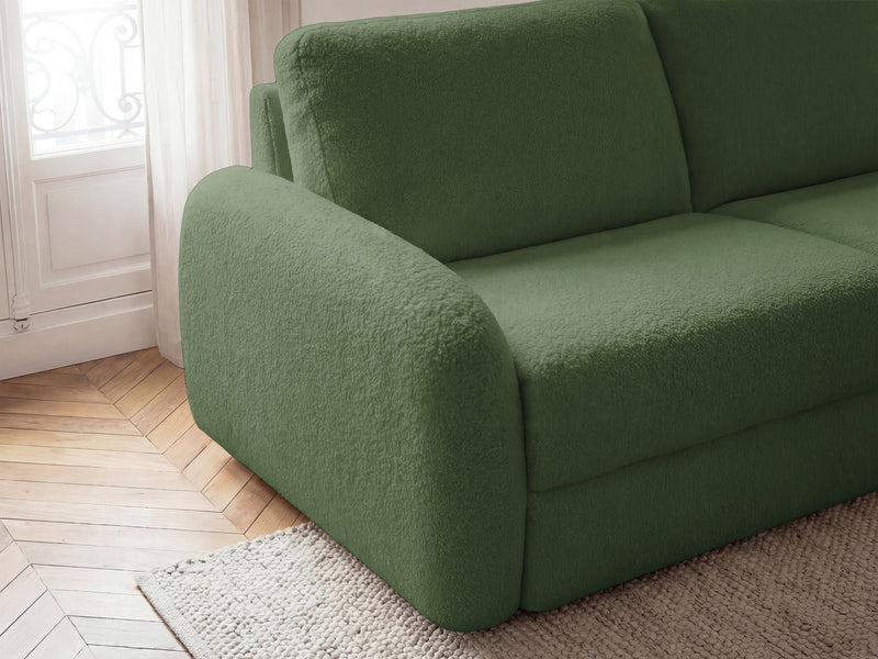 Kenan - Canapé Droit Convertible - Ouverture Express Tissu Bouclette