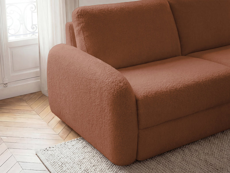 Kenan - Canapé Droit Convertible - Ouverture Express Tissu Bouclette