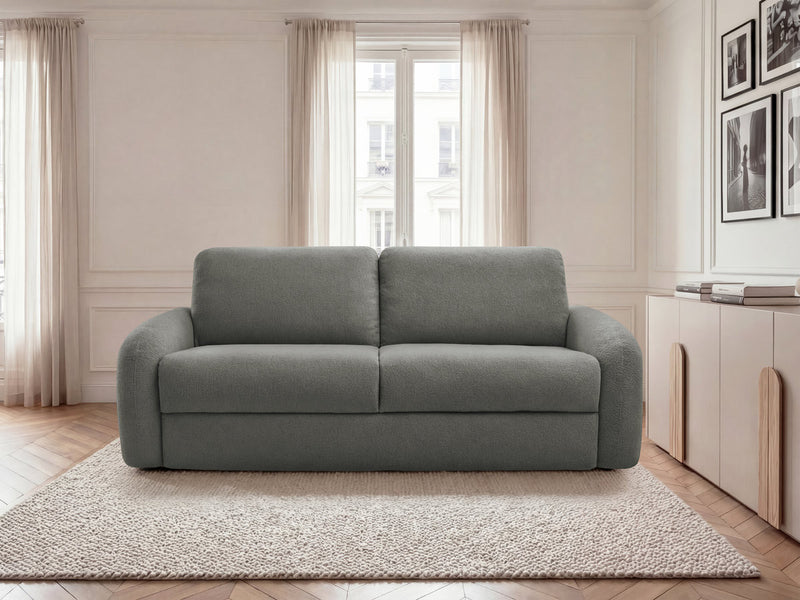 Kenan - Canapé Droit Convertible - Ouverture Express Tissu Bouclette
