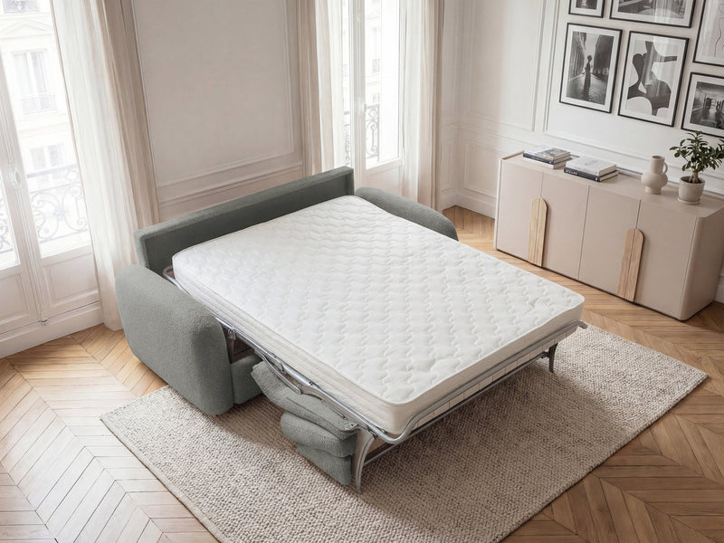 Kenan - Canapé Droit Convertible - Ouverture Express Tissu Bouclette