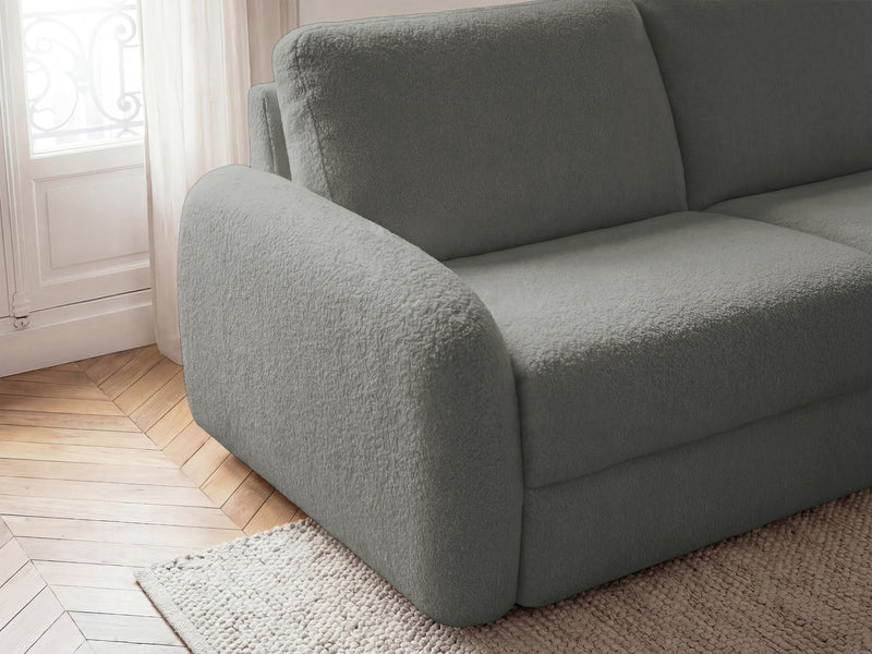 Kenan - Canapé Droit Convertible - Ouverture Express Tissu Bouclette