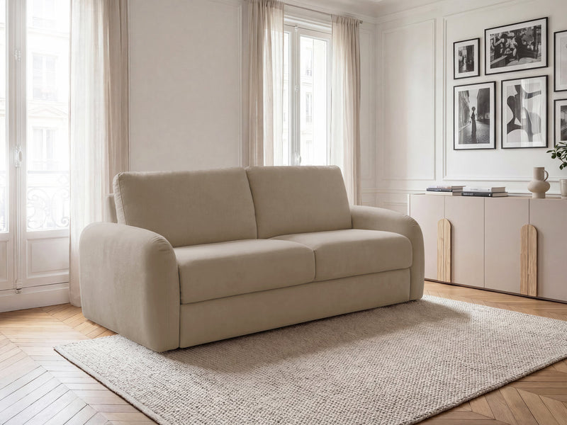 Kenan - Canapé Droit Convertible - Ouverture Express Tissu Lisse