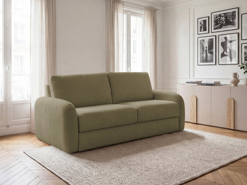 Kenan - Canapé Droit Convertible - Ouverture Express Tissu Lisse