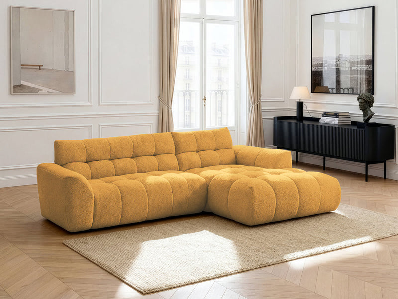 Jaya Fixed Corner Sofa Chenille Fabric - Right Angle