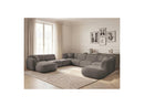 Anda - Modular Fixed Panoramic Sofa - With 3 Easy Chairs, 1 Chaise Lounge, 2 Corners and 1 Pouf - Left Corner