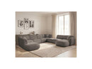 Anda - Canapé Panoramique Fixe Modulable - Avec 3 Chauffeuses, 1 Méridienne, 2 Angles Et 1 Pouf - Angle Droit