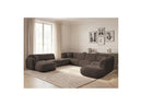Anda - Modular Fixed Panoramic Sofa - With 3 Easy Chairs, 1 Chaise Lounge, 2 Corners and 1 Pouf - Left Corner