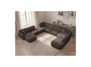 Anda - Modular Fixed Panoramic Sofa - With 3 Easy Chairs, 1 Chaise Lounge, 2 Corners and 1 Pouf - Left Corner