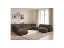 Anda - Canapé Panoramique Fixe Modulable - Avec 3 Chauffeuses, 1 Méridienne, 2 Angles Et 1 Pouf - Angle Droit