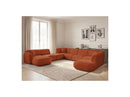Anda - Modular Fixed Panoramic Sofa - With 3 Easy Chairs, 1 Chaise Lounge, 2 Corners and 1 Pouf - Left Corner