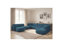 Anda - Modular Fixed Panoramic Sofa - With 3 Easy Chairs, 1 Chaise Lounge, 2 Corners and 1 Pouf - Left Corner