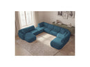 Anda - Modular Fixed Panoramic Sofa - With 3 Easy Chairs, 1 Chaise Lounge, 2 Corners and 1 Pouf - Left Corner
