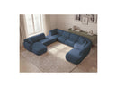 Anda - Modular Fixed Panoramic Sofa - With 3 Easy Chairs, 1 Chaise Lounge, 2 Corners and 1 Pouf - Left Corner