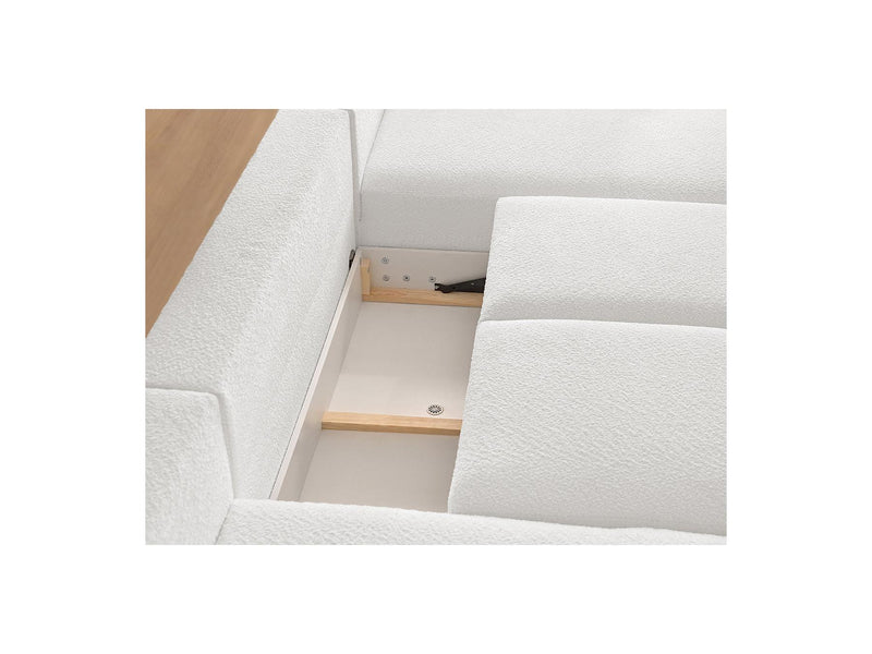 Montaigne - Panoramic Convertible Trunk Sofa - Bouclette Fabric - Left Corner