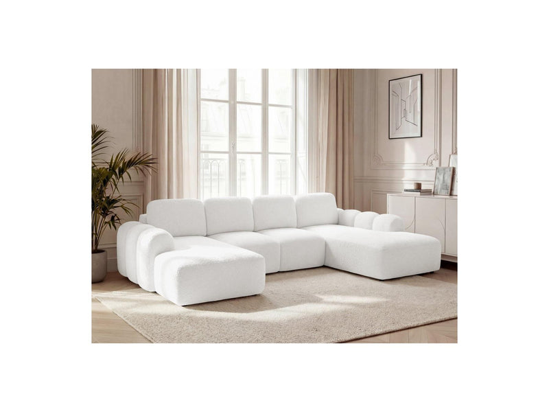 Montaigne - Panoramic Convertible Trunk Sofa - Bouclette Fabric - Left Corner