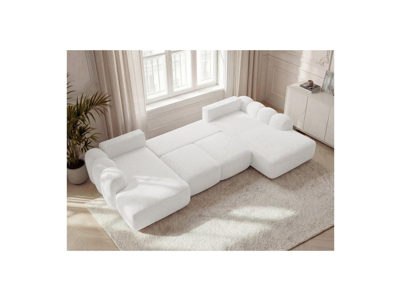 Montaigne - Panoramic Convertible Trunk Sofa - Bouclette Fabric - Left Corner