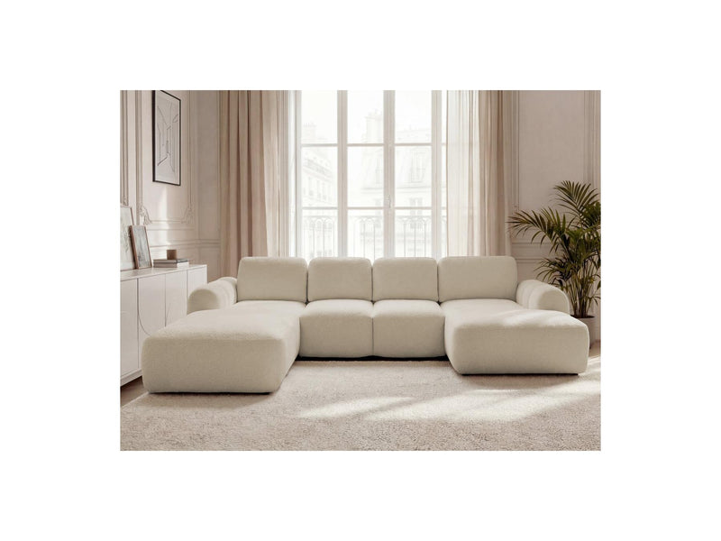 Montaigne - Panoramic Convertible Chest Sofa - Bouclette Fabric - Right Angle