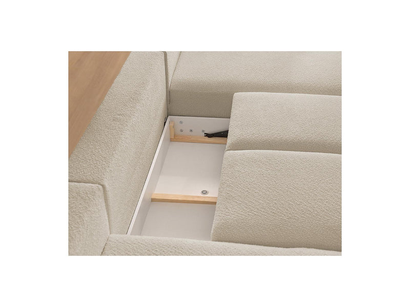 Montaigne - Panoramic Convertible Trunk Sofa - Bouclette Fabric - Left Corner