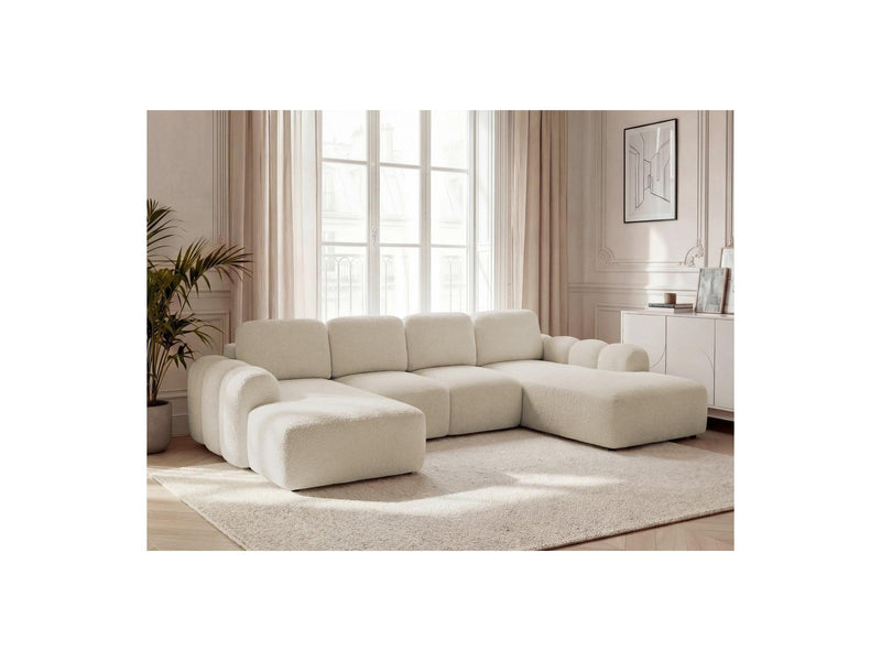 Montaigne - Panoramic Convertible Trunk Sofa - Bouclette Fabric - Left Corner