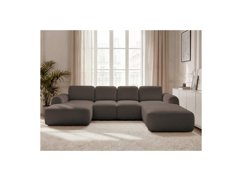 Montaigne - Panoramic Convertible Trunk Sofa - Bouclette Fabric - Left Corner