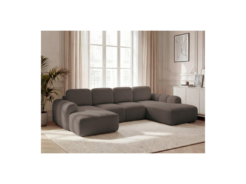 Montaigne - Panoramic Convertible Trunk Sofa - Bouclette Fabric - Left Corner