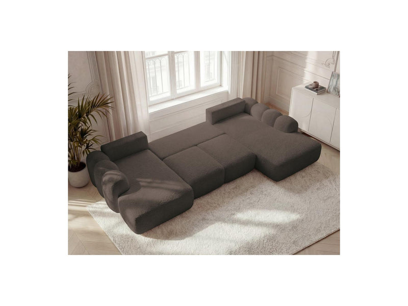 Montaigne - Panoramic Convertible Trunk Sofa - Bouclette Fabric - Left Corner
